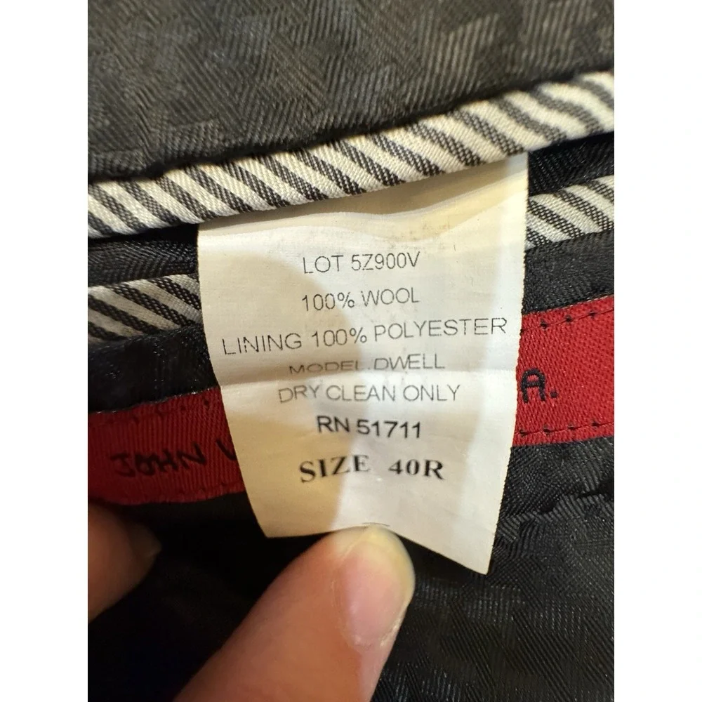 John Varvatos Blazer Men‎ 40R Black Wool Sport Coat Jacket 2 Button Breathable